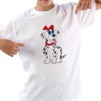  Dog with a red bow