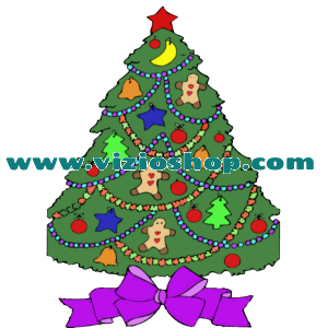Christmas tree and pink bow