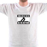 Warning DJ in action majica