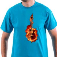 Flaming guitar majica