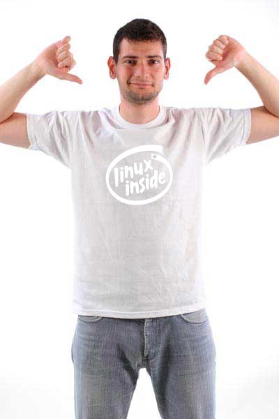 Linux inside (black) / Crna majica. Znak 
