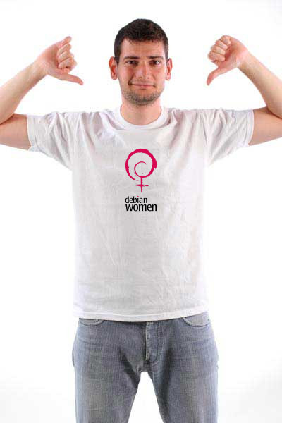 Debian Women / Bela majica za korisnice i obožavateljke Debian GNU/Linux distribucije