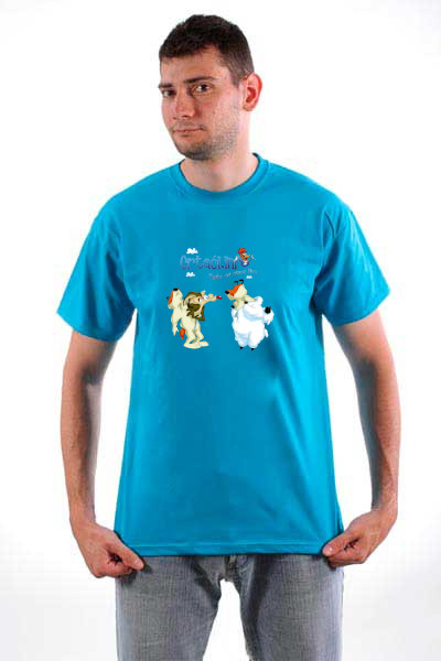 Crtaci.info - Pera Kojot i pas ovčar  / Crtaci.info majica sa motivom likova iz Looney Tunes crtaća: Pera Kojot Super Genije i Pas Ovčar