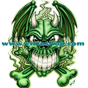 Angry green skull