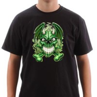 Majica Angry green skull