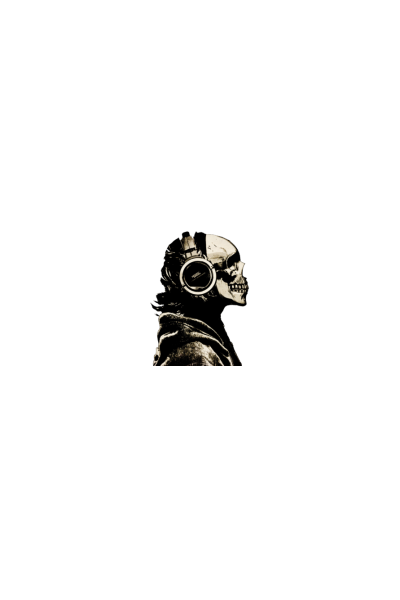 Skull and headphones