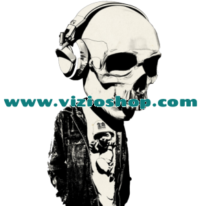 Skull and headphones
