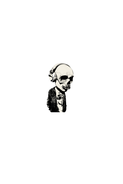 Skull and headphones
