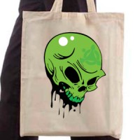 Shopping bag Green Skull 01