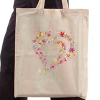 Shopping bag Heart of flowers