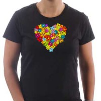 T-shirt Heart of flowers